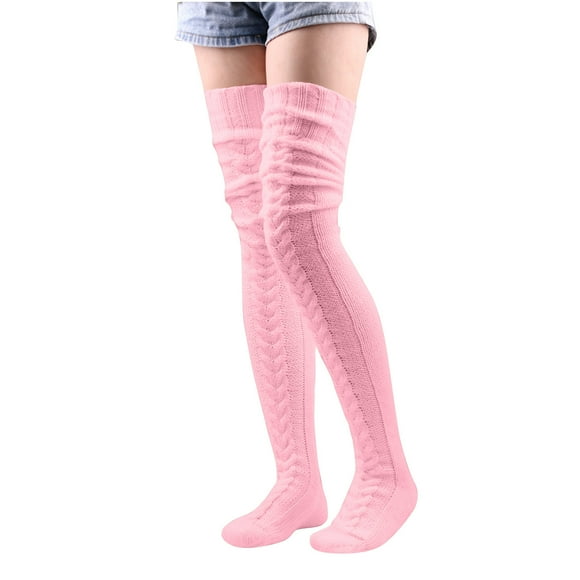 WRKEKC Women's Knee High Slouchy Socks Solid Color Wool Blend Warm Over The Knee Socks for Winter Fall Cozy Casual and Leisure Wear