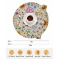 thumbnail image 6 of 13 Inch Round Placemats Set of 4, Sunflower Vintage Non Slip Heat Insulation PP Table Mats, Yellow Floral Summer Botanical Retro Art Washable Place Mats for Kitchen Dining Party Table Decor, 6 of 7