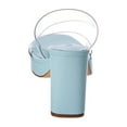 thumbnail image 3 of Schutz Platform Blue Open Toe Translucent Straps Block High Heel Sandals (Soft Sky, 8), 3 of 4
