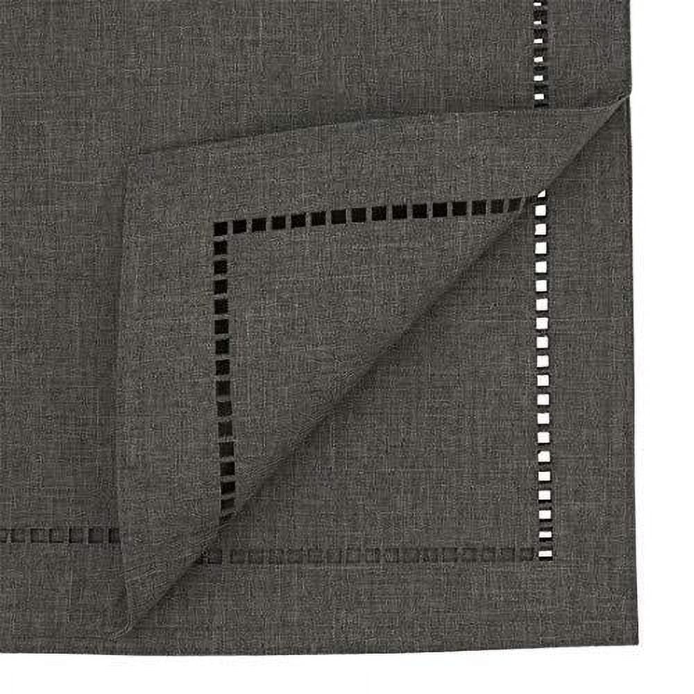 Fennco Styles Solid Color Laser-Cut Hemstitch Design Table Runner - Modern Table Cover for Home Décor, Everyday Use, Wedding, Banquet, Holiday and Special Occasion