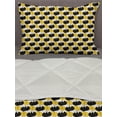 thumbnail image 3 of Abstract Comforter & Sham Bedding Set, Geometric Formless Shapes in Contrasting Colours Camouflage Style Graphic, 3 pcs Duvet Set Microfiber Filling Quilt, 5 Sizes, Mustard Black White, by Ambesonne, 3 of 4