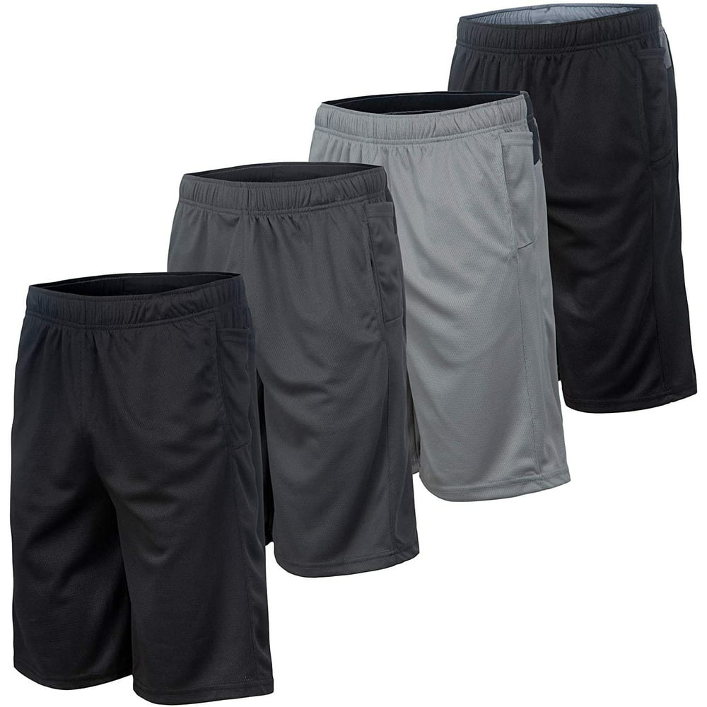Essential Elements - 4 Pack: Men's Active Performance Athletic Workout ...
