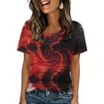 thumbnail image 2 of Uootdi Womens Gradient Graphic Tees Round Neck Short Sleeve Tops Casual Soft Trendy Everyday Wear Basic Tees Gift, 2 of 9