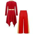 thumbnail image 2 of Sholeno Girls Praise Dance Dress Prayer Clothes Liturgical Worship Gowns with Pants Set Tunic Praisewear Red 14, 2 of 5