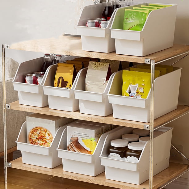 Caja De Almacenamiento Cesta de almacenamiento de plástico multifuncional en ángulo para organizar armarios y escritorios (1 unidad) JASKFLY