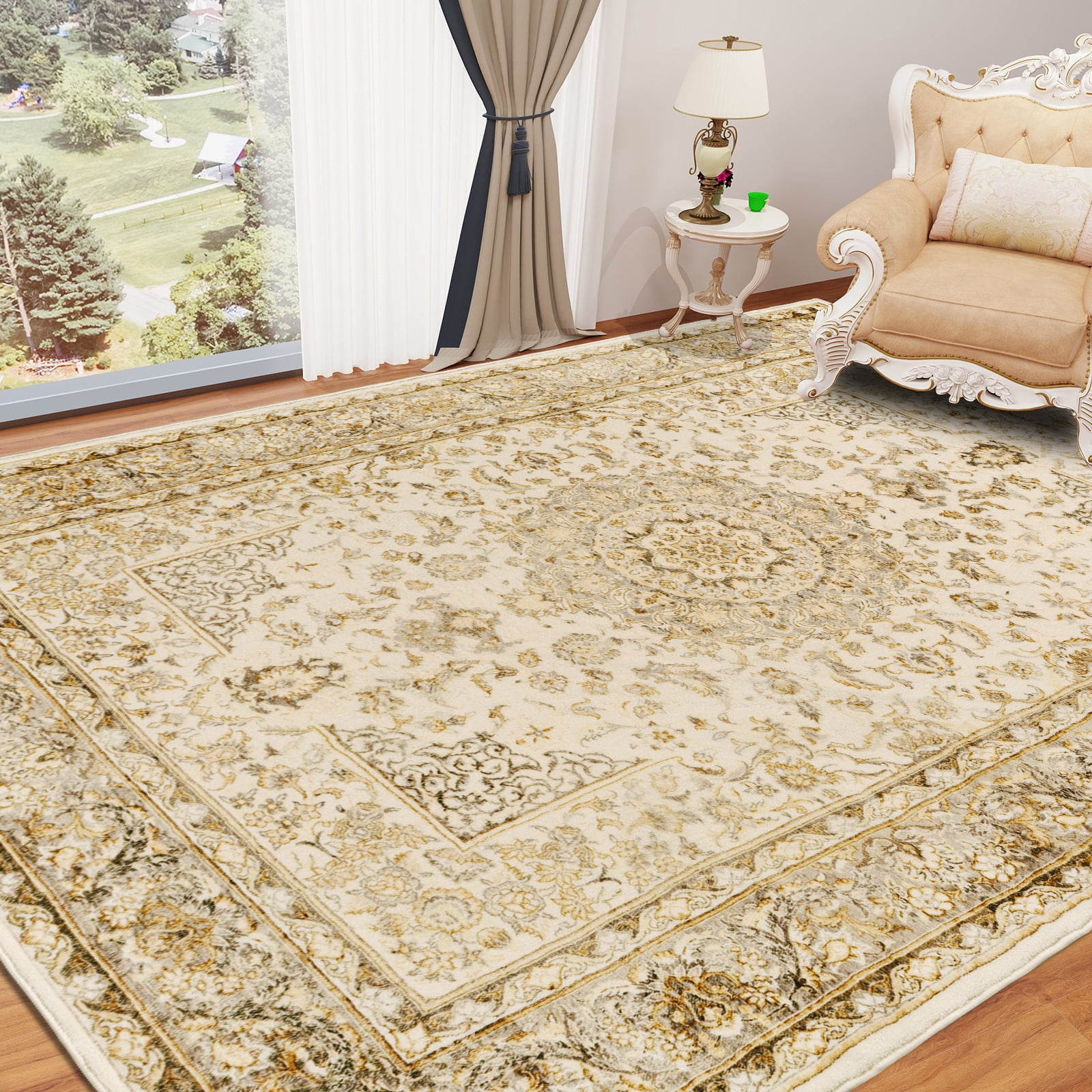 6.7x9ft Area Rug for Living Room Washable Rug for Bedroom Kitchen Dining Room Rugs Non-Slip Home Decor Carpet Faux Wool Rug Modern Art Ultra Soft Area Rug