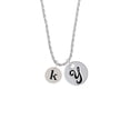 thumbnail image 2 of Delight Jewelry Silvertone Disc 1/2'' Initial - k - Silvertone Script Initial Disc - Y - Charm Necklace, 20"+3", 2 of 4