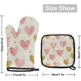 thumbnail image 2 of Valentine''s Day Oven Mitts and Pot Holders Set of 2, Pink Heart Valentine Heat Resistant Oven Mitts Kitchen Oven Glove for Cooking, Baking, 2 of 6