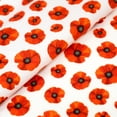 thumbnail image 2 of Singer Fabrics, 100% Cotton, Craft Quilting, Ambesonne Poppy Flower on White, 5 Yard Precut, 2 of 2
