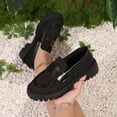 thumbnail image 5 of Miqool Womens Chunky Platform Loafers with Buckle Slip On Comfortable PU Leather Dressy Casual Shoes for Office Work Business School, 5 of 9