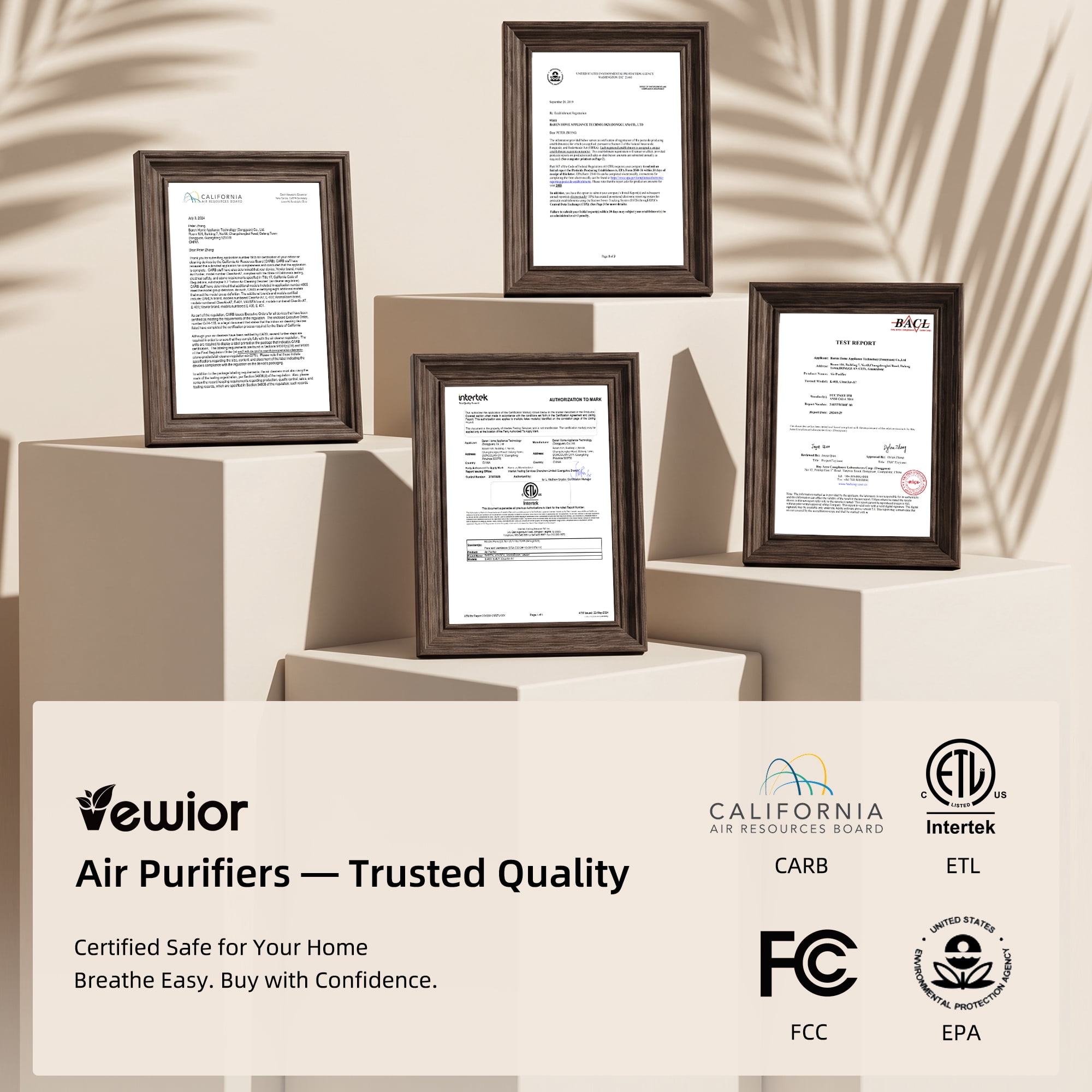 VEWIOR Air Purifiers for Home Large Room Up to 3000ft², H14 True HEPA Air Purifier with Powerful 5 Stage Filtration