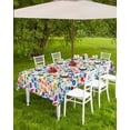 thumbnail image 4 of Fsddascl Colorful Polka Dot Outdoor Tablecloth - 60x84 Inch Rectangle Dining Table Cover, Rainbow Polka Dots Watercolor Waterproof Outdoor Table Cloth with Umbrella Hole & Zipper for Picnic/Patio, 4 of 7