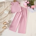 thumbnail image 4 of kpoplk Toddler Baby Girl Outfit Spaghetti Strap Top Linen Pant Set Kids Little Girls Dress Clothes Size 10-11 Years,Pink, 4 of 9