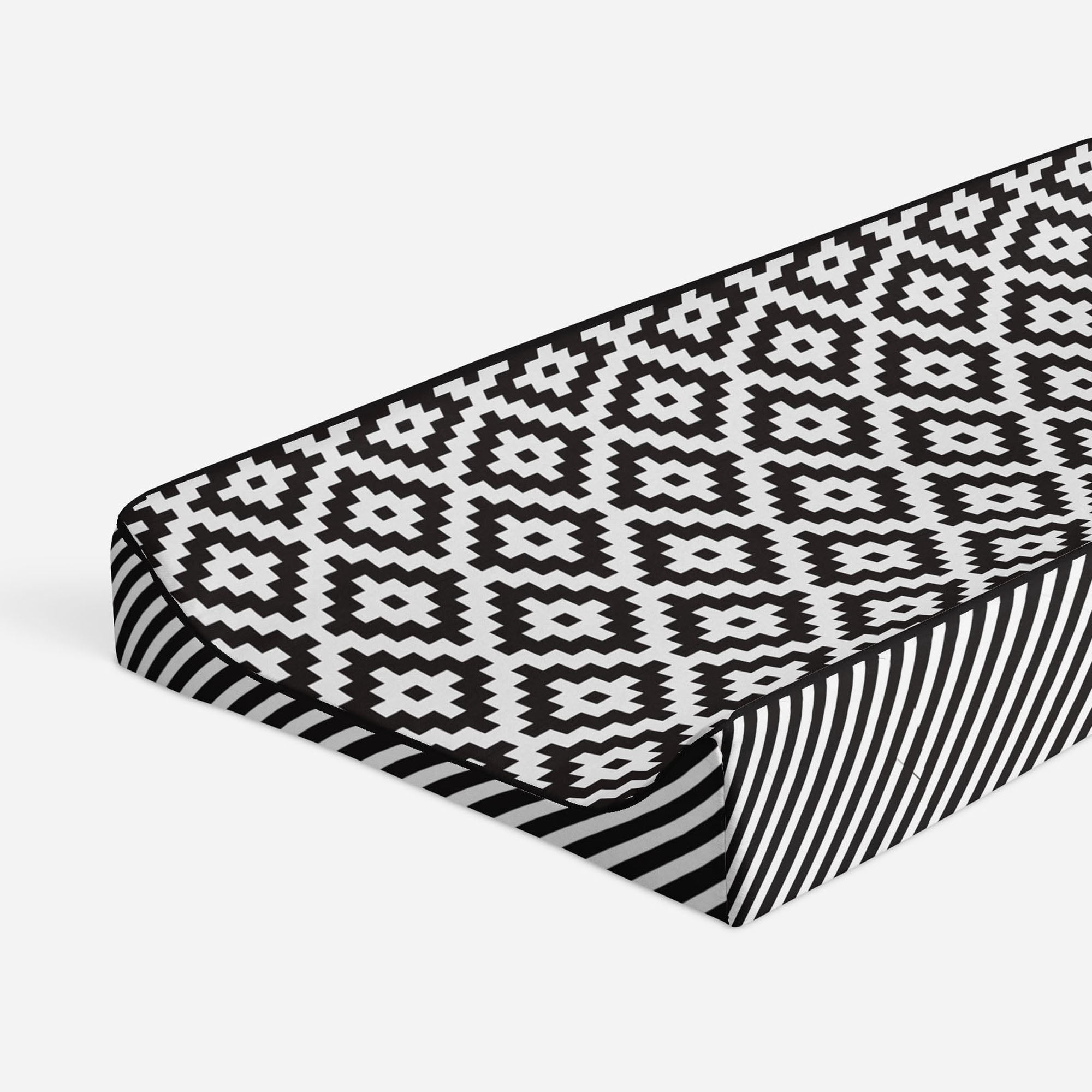 Bacati - Aztec Love Black Neutral Quilted Changing Pad Cover