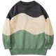 thumbnail image 2 of Suéter de punto de retazos para hombre 2024, ropa de calle de hip hop japonesa, suéteres holgados informales retro vintage de gran tamaño de estilo Harajuku, 2 of 5