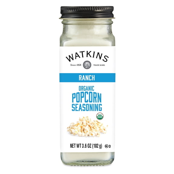 Watkins Inc. Organic Popcorn Seasoning - Ranch 3.6 oz Jar