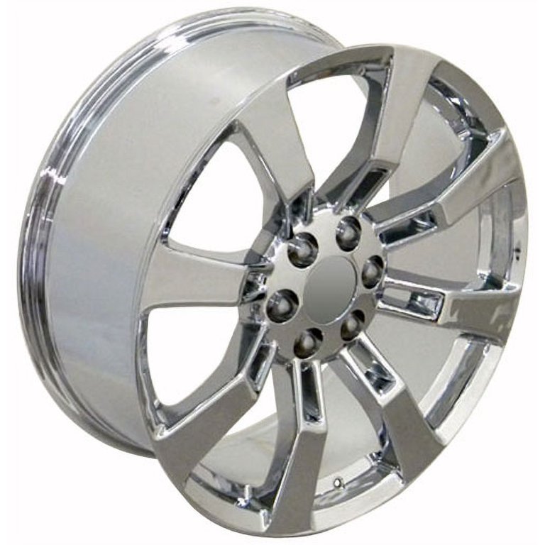 22x9 Wheels Fit GM Truck & SUV - Cadillac Escalade Style Chrome Rims,  Hollander 5409 - SET