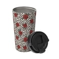 thumbnail image 2 of Uemuo Leopard Print Rose Print Carry Insulated Coffee Mug, Travel Mug with Hidden Handle, Insulated Coffee Flask, Leak-proof Travel Mug Insulated Mug for Office, 2 of 8
