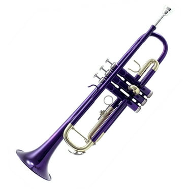 Sky Orchid Purple Lacquer Brass Bb Trumpet with Case, Cloth, Gloves and Valve Oil Complete Kit