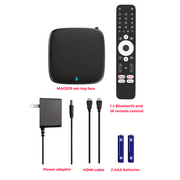 Raxxio MAG555 4K Google TV Streaming Box – 16GB Storage, 2GB RAM, Voice Control Remote, Dolby Digital 8-Channel Sound