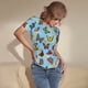 thumbnail image 3 of Balery Multicolored Butterflies Body de cuello redondo de manga corta para mujer Tops de manga corta Tops básicos-Medium, 3 of 7