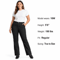 thumbnail image 2 of Dickies Womens Plus Size Mid Rise Slim Fit Bootcut Work Pants, 2 of 6
