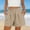 Khaki, variant on Womens Cotton Sweat Shorts Casual Summer Short Loose Elastic Waist Lounge Running Athletic Shorts with Pockets