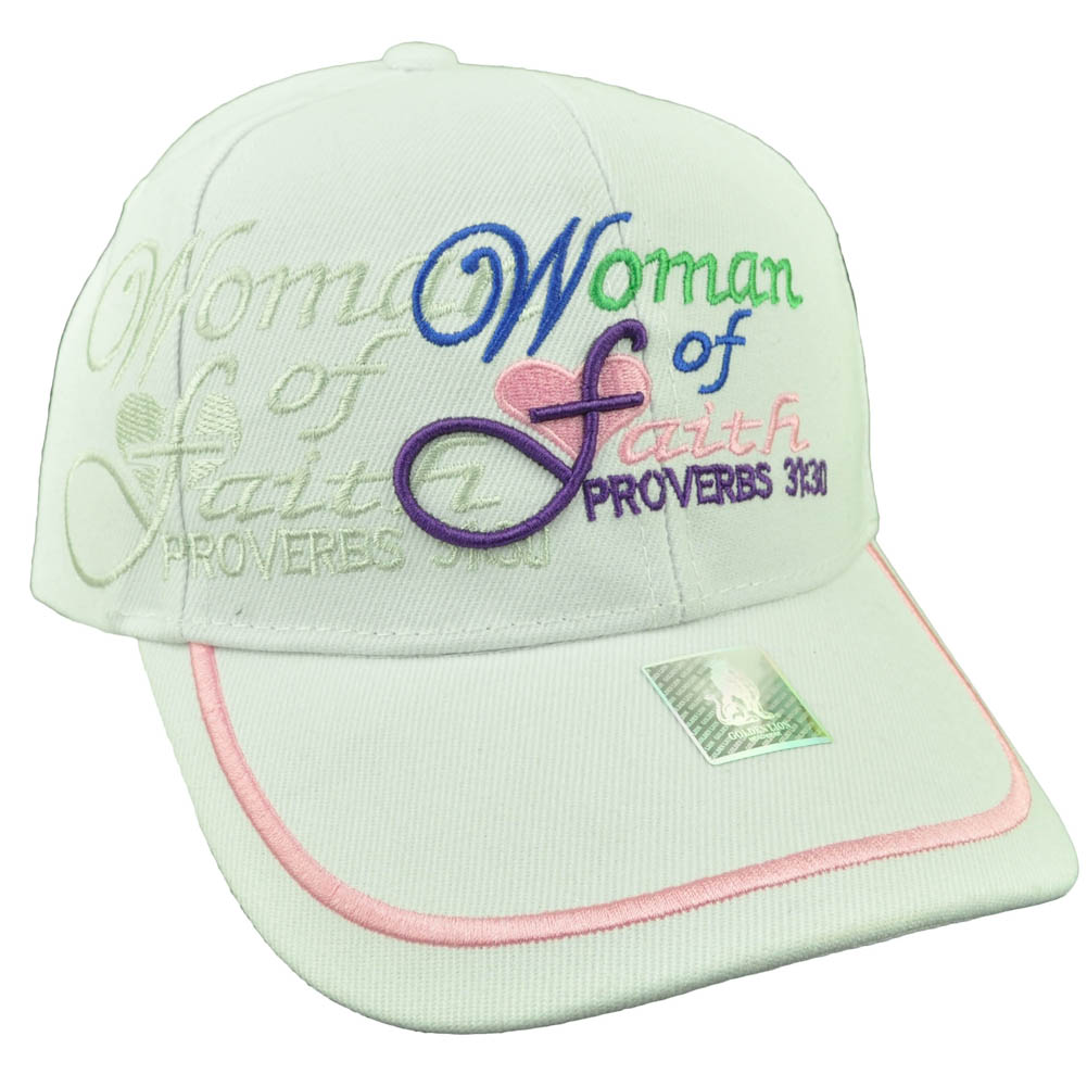 Woman Of Faith Proverbs 3130 White Adjustable Hat Cap Religion Bible