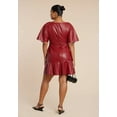 thumbnail image 3 of ELOQUII Women's Plus Size Drapey Faux Leather Mini Dress, 3 of 4