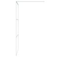 Shower screen for walkin shower white 100x195 cm ESG clear glass