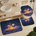 thumbnail image 6 of 4 Piece Shower Curtain Sets Non-Slip Rugs And Toilet Mat Lid Rug Accessories Campfire Marshmallows Durable And Waterproof Campers Gifts for Bathtub Decor, 6 of 8
