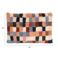 thumbnail image 2 of Creative Co-Op New Zealand Wool Tufted Checkered Lumbar Pillow with Cotton Back, Multicolor, 2 of 3