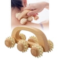 thumbnail image 1 of Rodillo de masaje de mano para dolores musculares, rodillo de Fascia de madera para tejido profundo, masajeador de drenaje linfático para piernas/muslos/traseros, 1 of 5