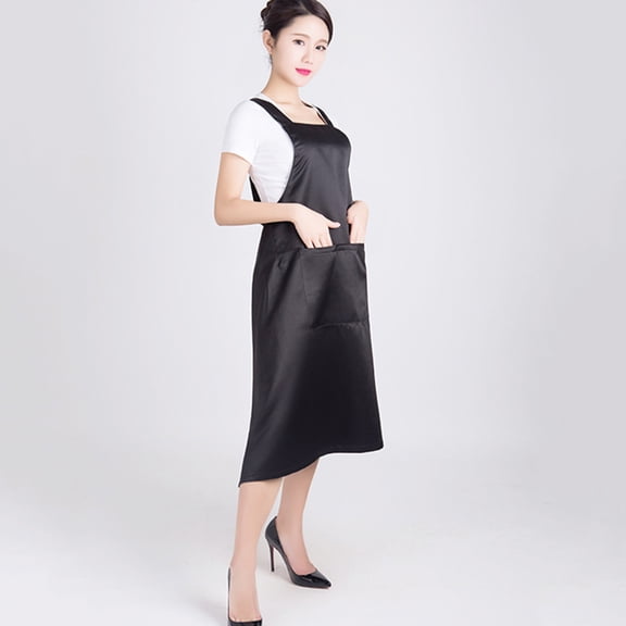 ELAYARD Fashion Apron for Barber Shop Black Sleeveless Apron with Creative Design