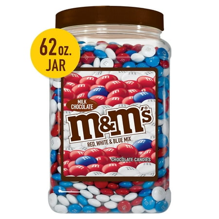 M&M'S Red, White & Blue Patriotic Milk Chocolate Candy Limited Edition Jar (62 (The Best White Chocolate)