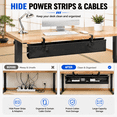 36in Under Desk Fabric Cable Management Tray No Drill Cord Organizer ...