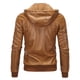 thumbnail image 5 of Abrigo de cuero PU grueso con forro polar de invierno, abrigo de hombre, chaqueta de cuero con capucha de moda de talla grande, top de hombre, 5 of 5