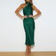 thumbnail image 3 of Gibobby Vestidos para mujer casuales Vestido de noche de satén elegante sin mangas para mujer, vestidos de princesa sofisticados y a la moda(Verde,XL), 3 of 5