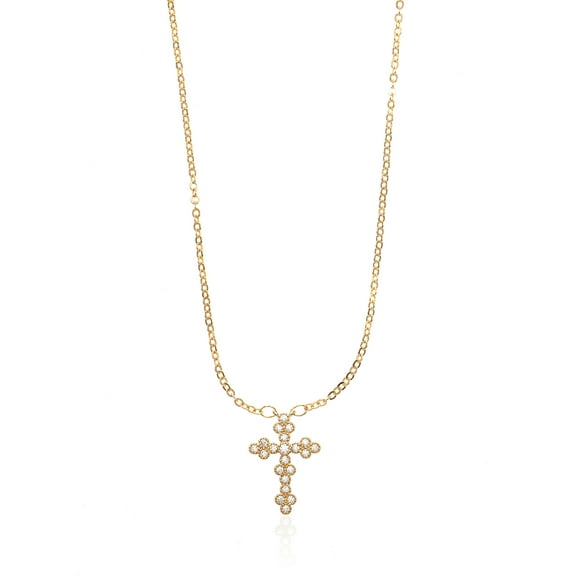 Time And Tru Gold Tone Cross Necklace