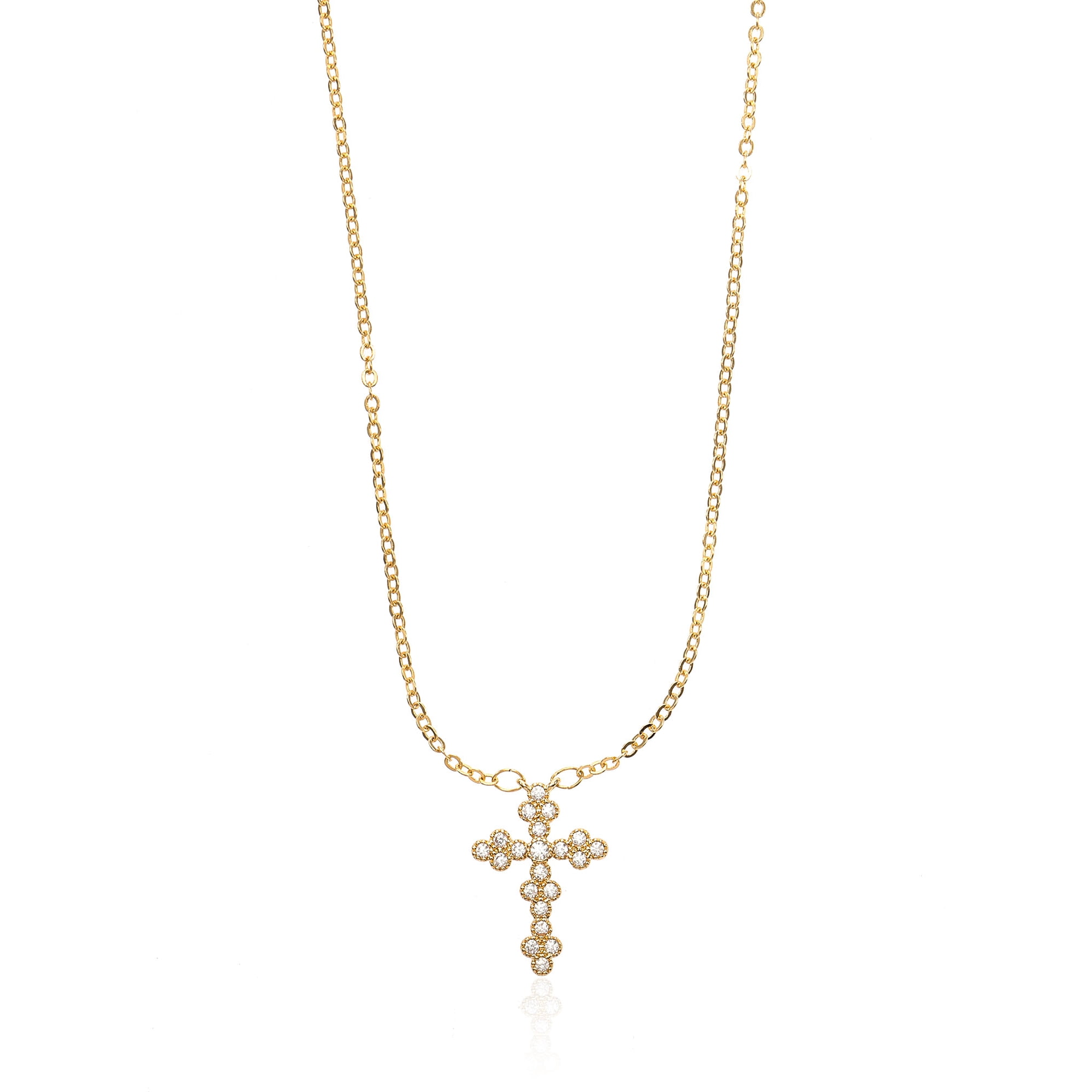 Time And Tru Gold Tone Cross Necklace