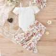 thumbnail image 4 of Ketyyh-chn99 Baby Girl Clothes Baby Girl Clothes Outfit Toddler Infant Clothing Ruffle Top Pants Sets Gifts Outfits for Little Girls White,6-9 Months, 4 of 5