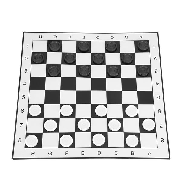 Juego de Damas Plegables ANGGREK Tablero Plegable Blanco Negro 33x33cm