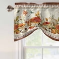 thumbnail image 4 of Botanical Mushrooms Tie Up Valance Curtains for Windows, Kitchen Curtains Window Treatments, Retro Fall Wild Flowers Farmhouse Short Window Shades Valances for Bedroom Bathroom Cafe 54"x18", 4 of 8