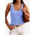 thumbnail image 6 of PRETTYGARDEN Womens Summer Sleeveless Tank Tops V Neck Ruffle Lightweight Ribbed Knit Shirt Casual Going Out Top, 6 of 9
