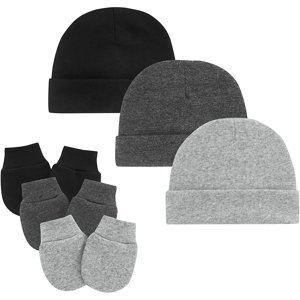 Zando Baby Hat and Mittens Set, 3-Pack, 0-6 Months
