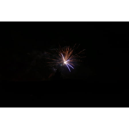 Canvas Print Pyrotechnics Fireworks Rocket Night New Year's Eve Stretched Canvas 10 x