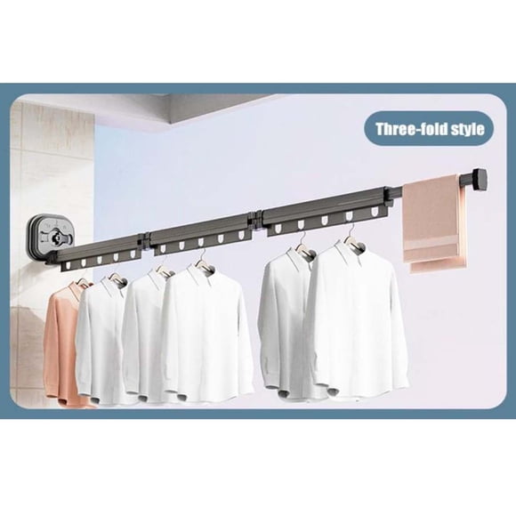 Fiudx Tendedero de Ropa con Ventosa, Diseño Plegable, Compacto y Retráctil, Ganchos Resistentes Al Viento, Uso Interior y Exterior, Instalación con Ventosa Fuerte, Fácil Instalación, 1 Tendedero.