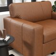 thumbnail image 4 of Roundhill Furniture Sakan Leather Upholstered Cutler Lounge Chair, Caramel, 4 of 7