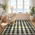 thumbnail image 3 of Design&I 6'x9' Ultra Soft Area Rug, Fall Checkered Doormat Plaid Tartan Frame Door Layering Squares None Fluffy Washable Non Shedding for Guest Room Bedroom Living Room, 3 of 7