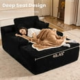 thumbnail image 5 of XIZZI 67" Oversized Chaise Lounge Indoor, No Assembly Required, Upholstered Sleeper Sofa Bed with Cup Holder & Throw Pillows, Plush Fabric, Black, 5 of 10